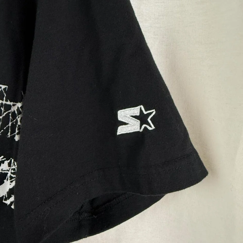 Starter T-Shirt Mens Large Black Excellent‎ Las Vegas Raiders Graphic Tee NFL